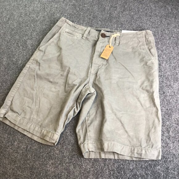 American Eagle Chino Shorts Mens 30 Gray Awesome Wash Stretch Classic Preppy 10" - Picture 1 of 14